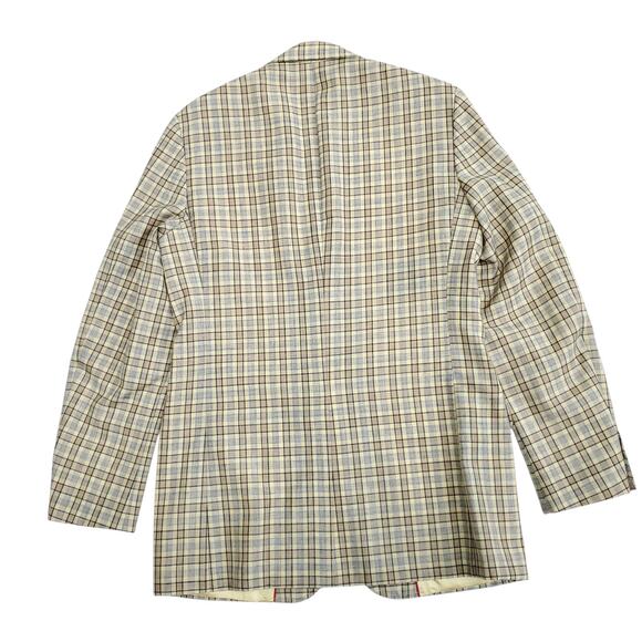 VTG Burton's Yellow Plaid Polyester 2 Button Blazer Jacket Sport Coat 40x30 38R? - Picture 10 of 15